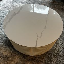 Marble Top Coffee Table White 