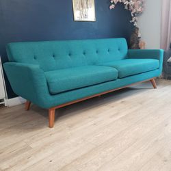 Mid-century Modern Upholstered Fabric Sofa For Sale. (New) 