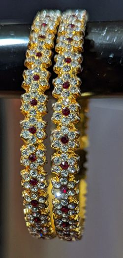 White Stone with Kemp stone Bangles For $10