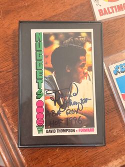 David Thompson Signed Denver Nuggets Basketball Card