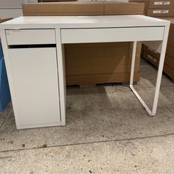 White IKEA desk with drawers