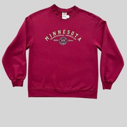 Minnesota vintage 90’s burgundy crewneck sweatshirt Fruit of the Loom Best  Size Medium 