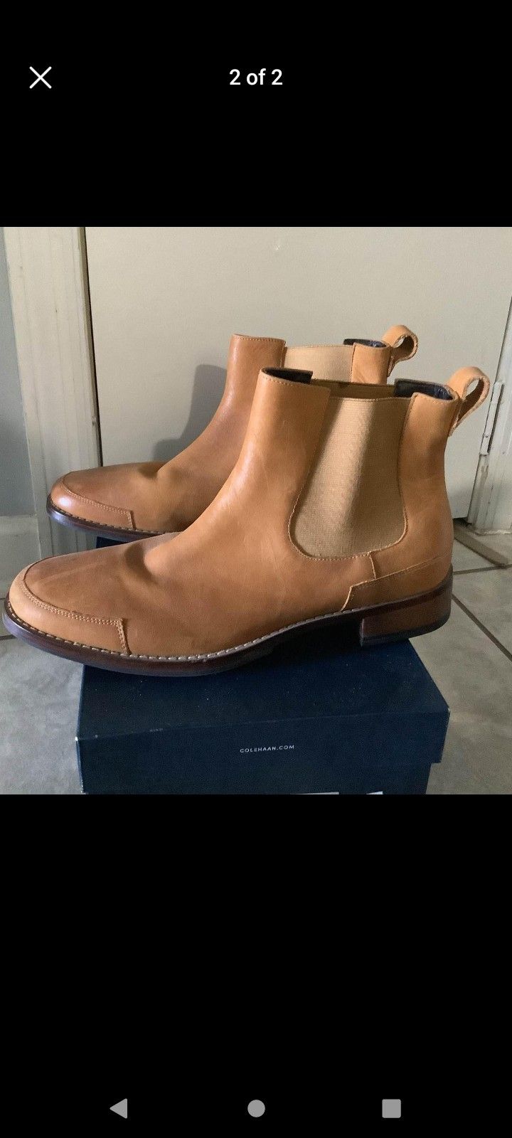 Brown Chelsea Boots COLE HAAN Nike Air Tan Brown leather Pull on Boots Mens Style Boots Tan Leather Ankle Boots Size 11 Brand New paid $
Returns &Â
