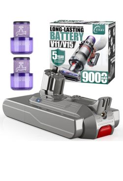 New Dyson EGR 9000mAh V11 Battery Replacement Compatible with Dyson Click-in Installation for Extra/Absolute/Animal/Torque/Drive/Outsize/V11/V15/SV15/