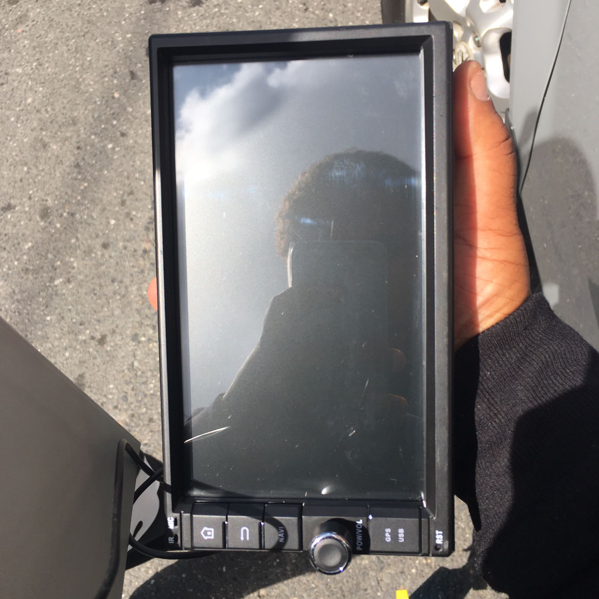 Radio screen with back up camera
