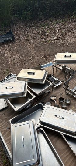 Stainless Steel Chafing Dish Set Lot for entertaining, buffets