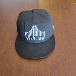 New Era 59FIFTY SF Giants Logo Elements Fitted Hat Golden Gate Black 
Size 6 7/8. Perfect shape, like new, no tags. 100% Polyester