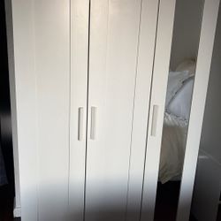 Wood White Armoire 