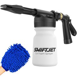 SwiftJet Car Wash Foam Gun, Microfiber Wash Mitt,