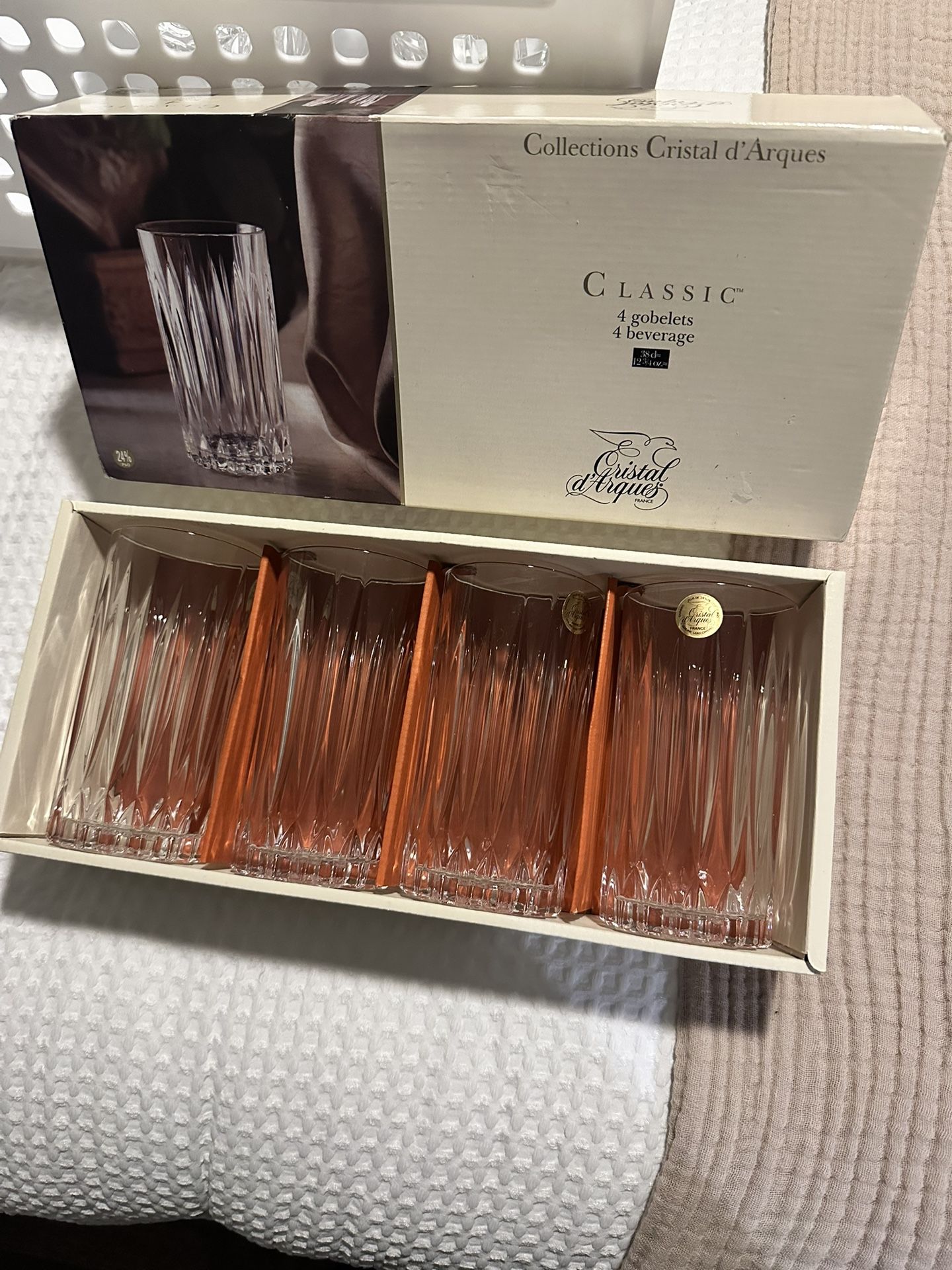 Cristal D'Arques - Durand Classic Highball Glasses - set of 4. New in original box.