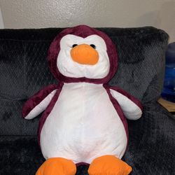 Oversized 22" Maroon Penguin Plush 