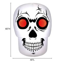 🆕 Halloween Inflatable Mirror Skull 60 X 40.
