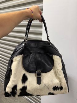 Cowhide and Leather Duffle Bag