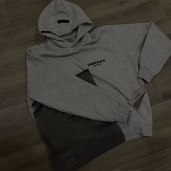 Light Oatmeal grey Essentials hoodie Size Large