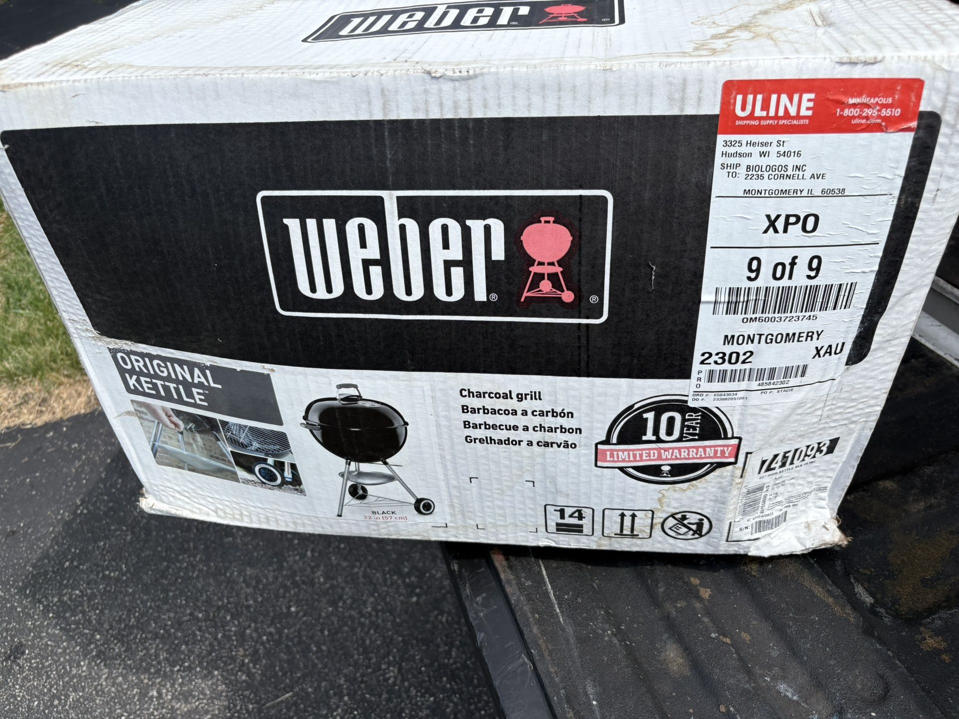 New in Box 22” Weber Kettle Grill