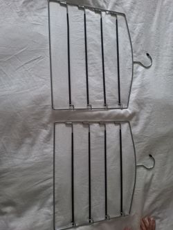 2 Clothes pants scarves hangers