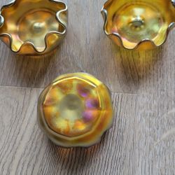 Tiffany Iridescent Aurene Favrile Salt Cellars