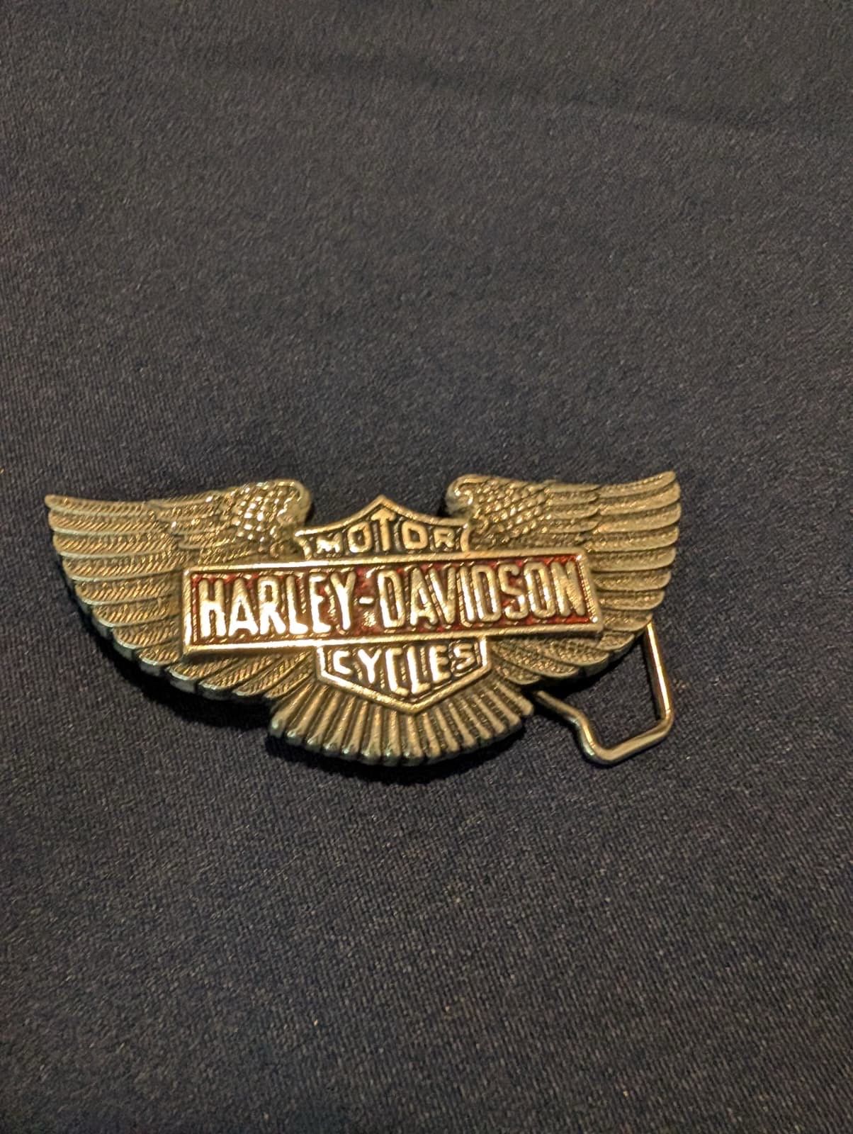 Harley-Davidson Motorcycles Solid Brass Eagle Logo Belt Buckle 1983 Collectible