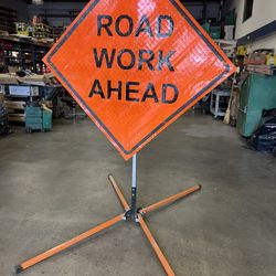 Road Work Ahead Sign