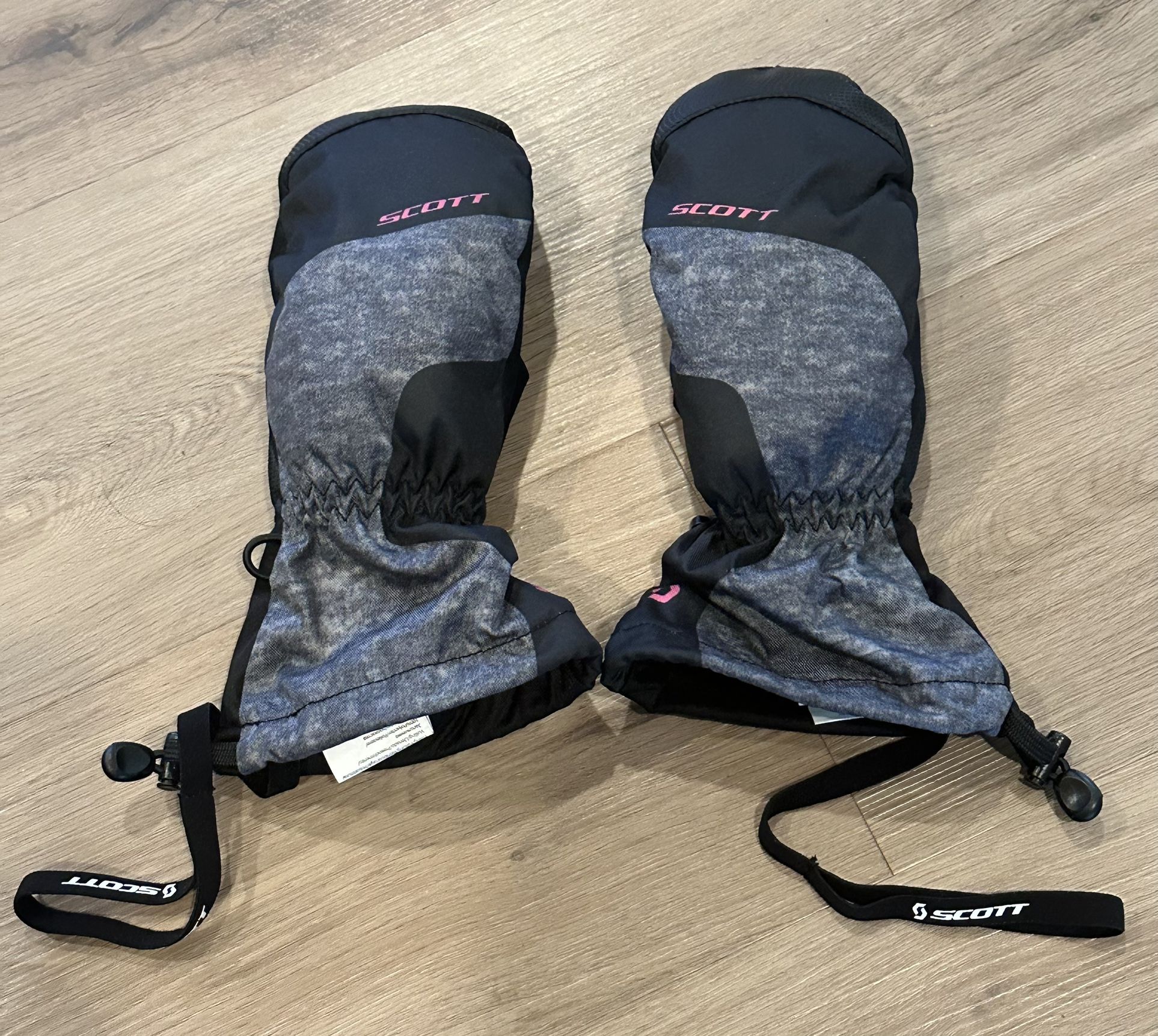 Scott Black & Gray Kids Large Winter Ski/Snowboard Mittens