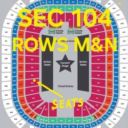 RODEO TICKETS SEC 104 ROWS M & N