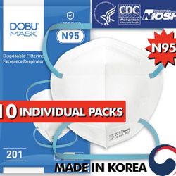10- DOBU MASK N95 201 disposable filtering facepiece respirators 
