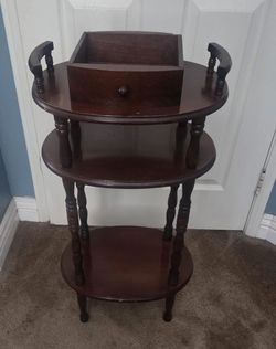 Vintage 3 Tier Oval Telephone Table
