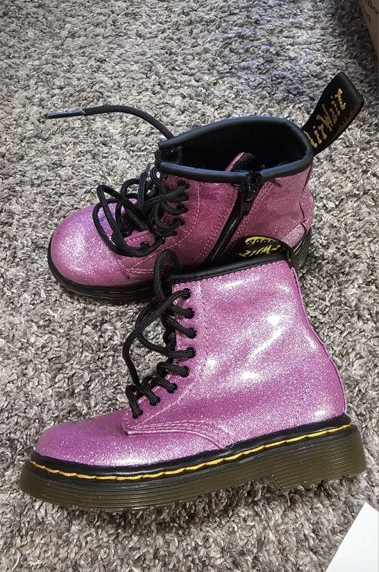 Dr. Martens Glitter  Pink Boots Toddler 