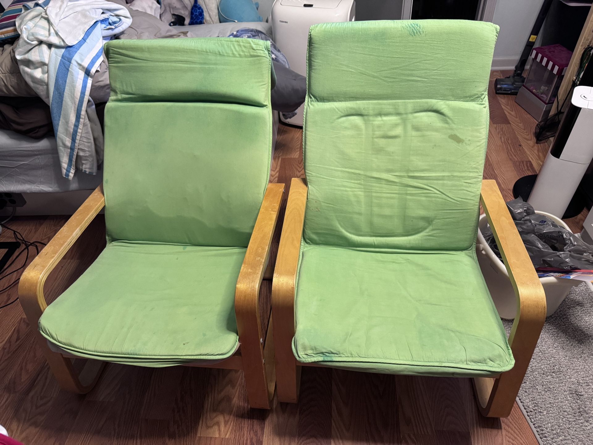 Pair of ikea poang chairs adult (price for two)