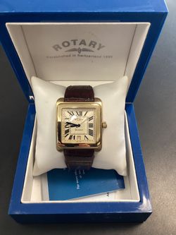 Men’s Rotary Mecanique Leather Band Watch