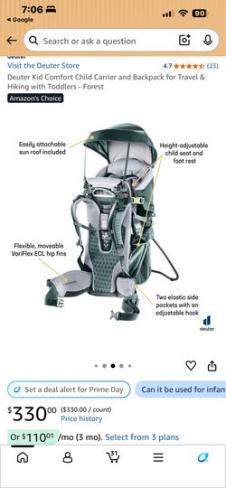 Deuter Kid Comfort Child Carrier Backpack- new