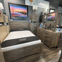 4pc Brown Queen Bed Set