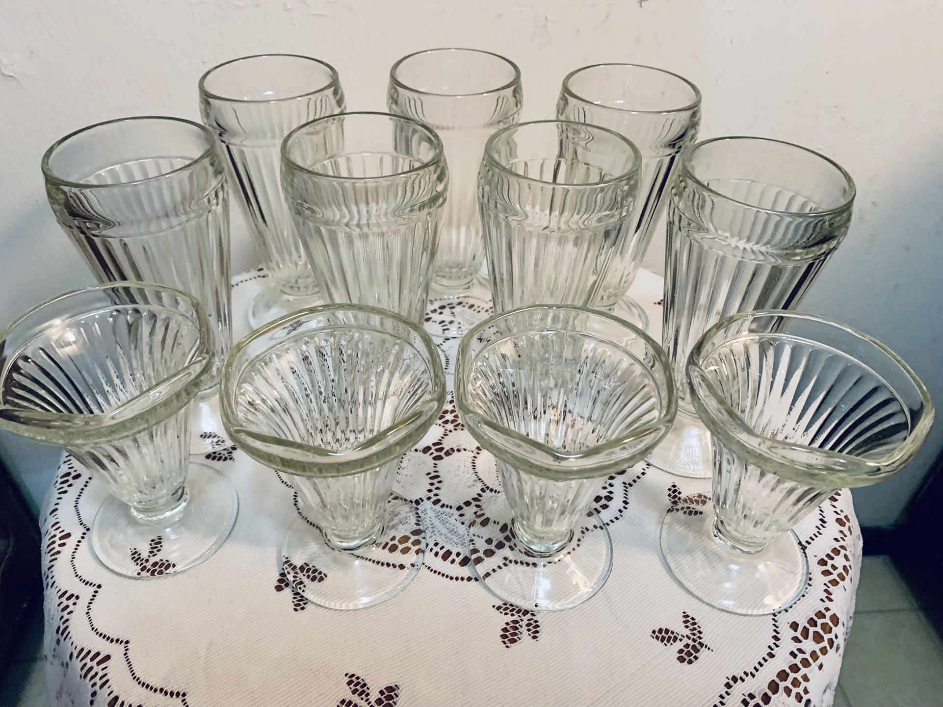 Very Heavy Vintage Crystal Glass Set