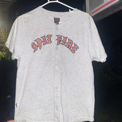Spitfire shirt Mens L gray baseball Jeresy