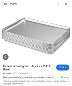 Aluminum Baking Pan 18 X 26 x 1”, Full Sheet Carton of 12