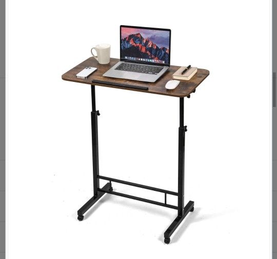 Small Standing Desk Adjustable Height,Rolling Computer Desk,Mobile Standing Desk with Wheels,Portable Stand Up Desk,Tall Computer Table,Adjustable Des