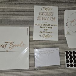New Wedding Guest book with card box and advice cards