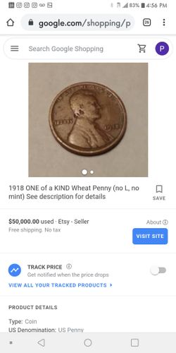 1918 one-of-a- kind wheat penny