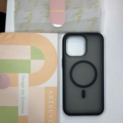 New Strong Magnetic for iPhone 15 Pro Max Case, Compatible with MagSafe, 360° Military-Grade Protection, Slim Translucent Matte Phone Case, Black