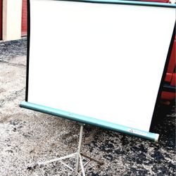 Aurora Regal Projector Screen 37" W X 39" H Tripod Stand Retractable Made in USA