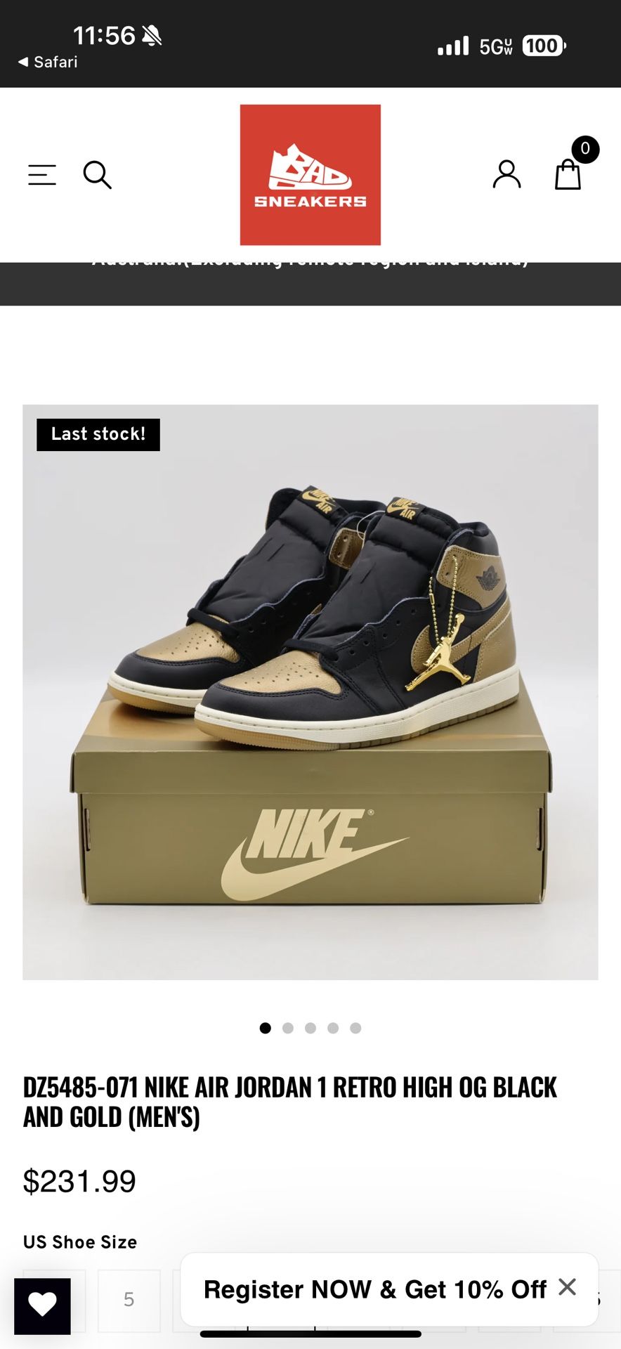 Jordan 1 Mid 10.5 Men