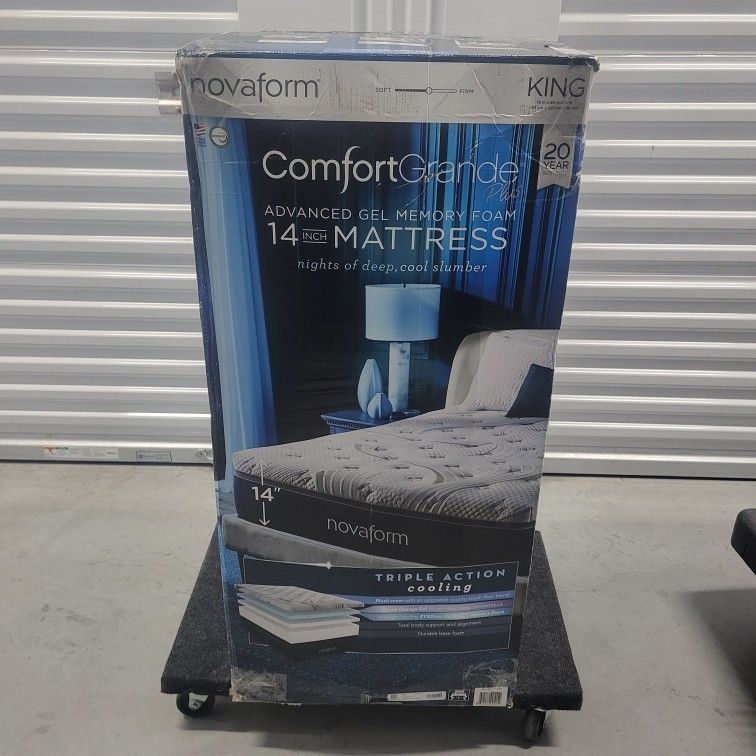NIB Novaform KING Comfort Grande Plus Adv GEL 14" Memory Foam Mattress