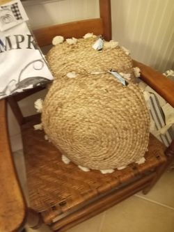 New Jute Round Accent Pillows