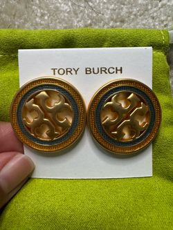 Tory Burch Gold Logo Stud Earrings