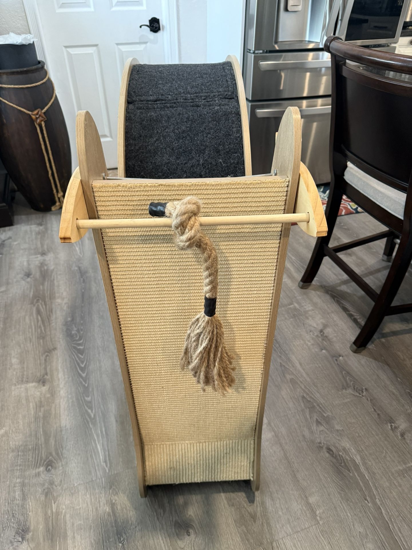Cat-Upgraded Exercise Wheel w/Cat Scratcher, Cat Treadmill, Silent Runway, And Storage, Wood