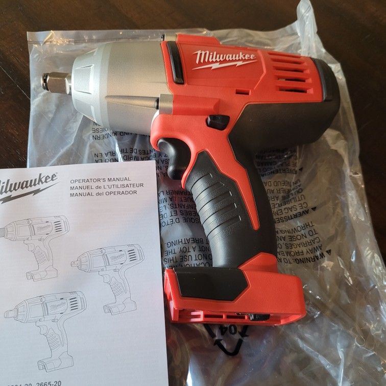 Brand New Milwaukee 18v Impact Wrench 450lbs. Torque 1/2" Tool Only 