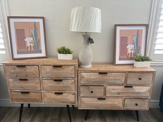 Rustic Wood Dressers with Black Hairpin Legs