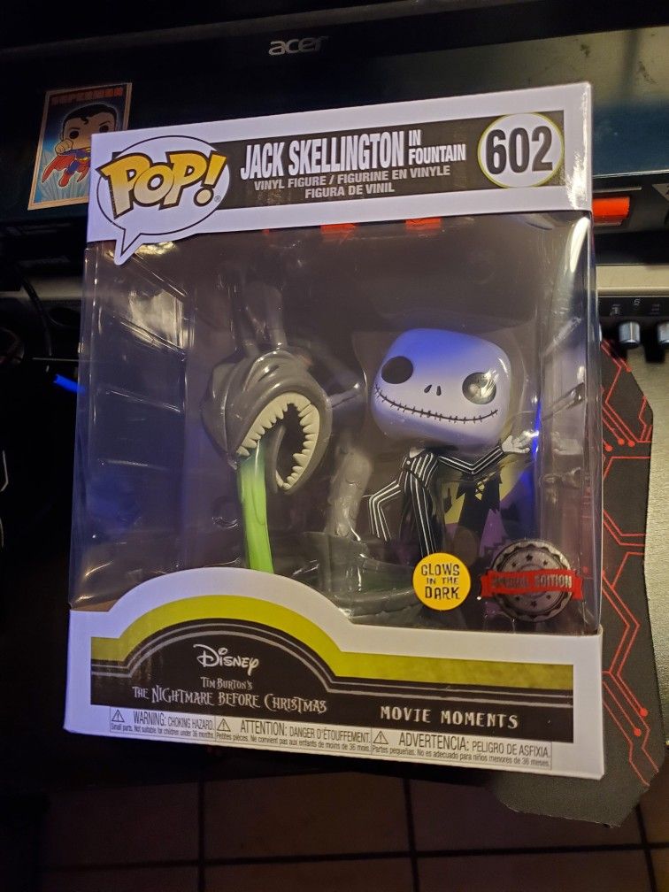 Jack Skellington In Fountain Funko Pop Glow In The Dark Special Edition