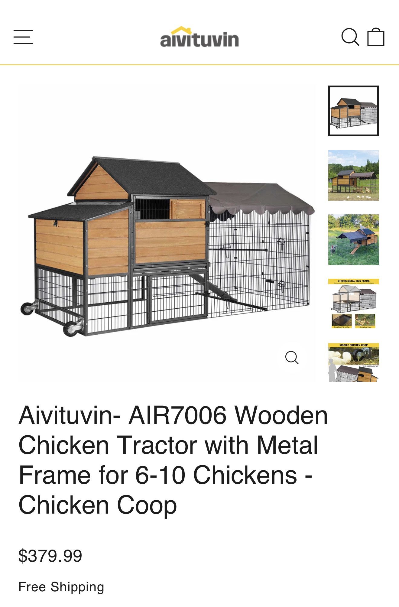 Chicken Coop Fully Assembled And Automatic Doors- Used But In Good Shape