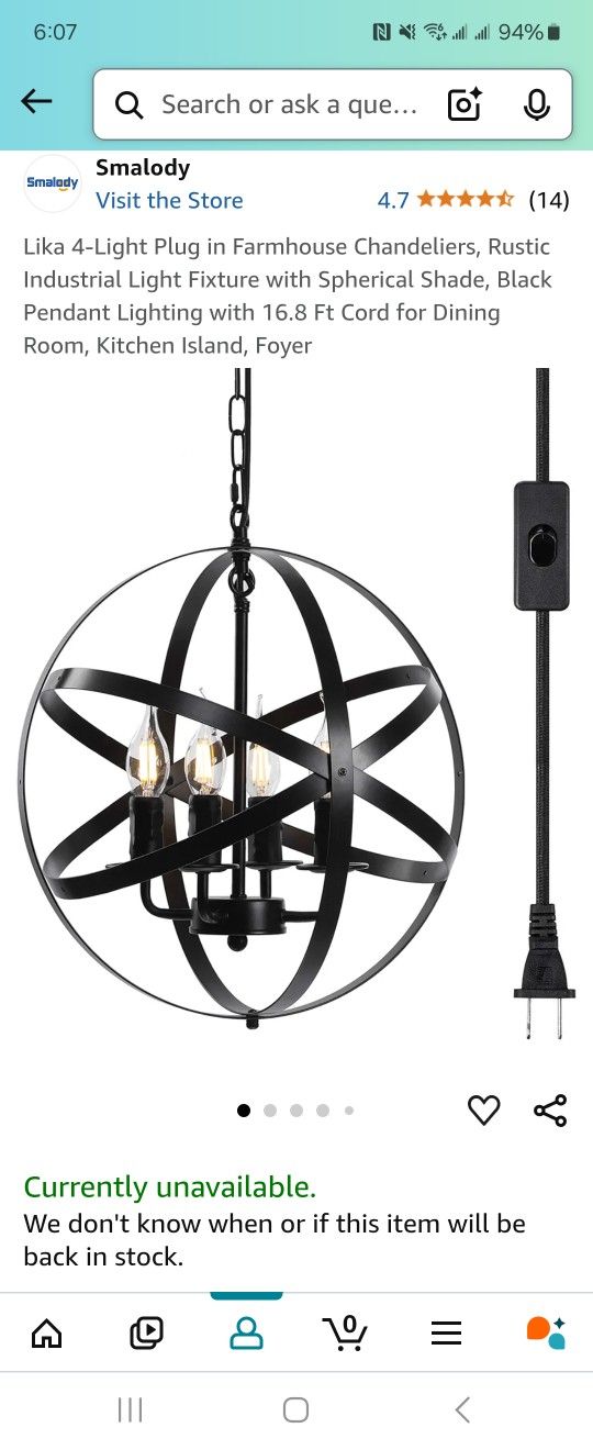 Plug In Chandelier With Smart Bulbs